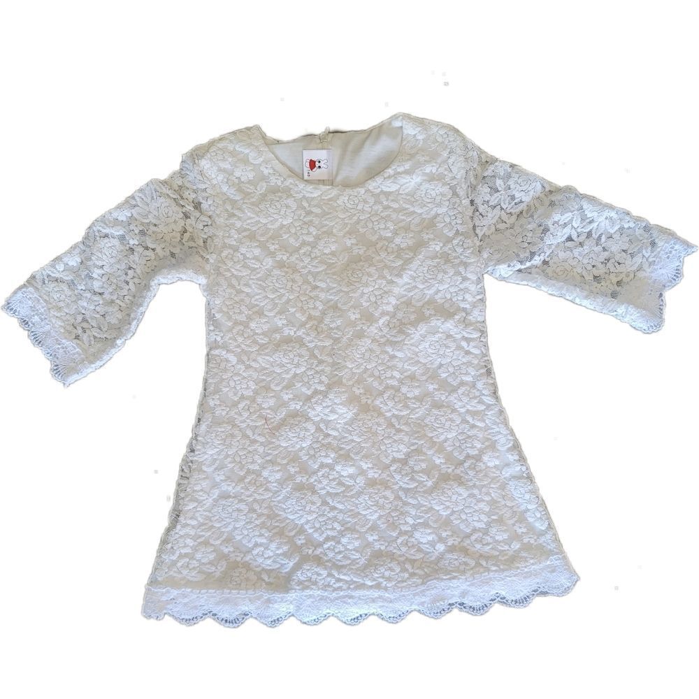Floral lace dress long sleeve scalloped dreamy